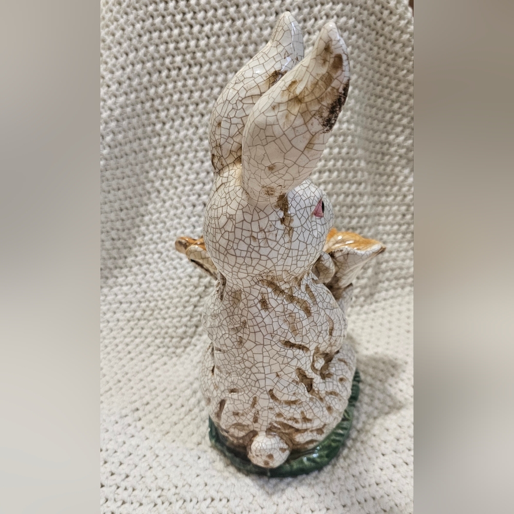 Whimsical Ceramic Rabbit with Sunflower - Picture 3 of 9